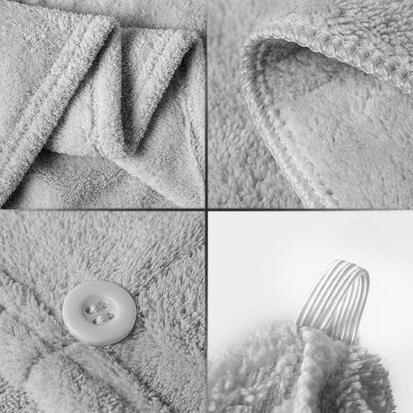 Mikrofiberhandduk för torrt hår - Torkar snabbt vått hår, lämplig för flickor (Grå)