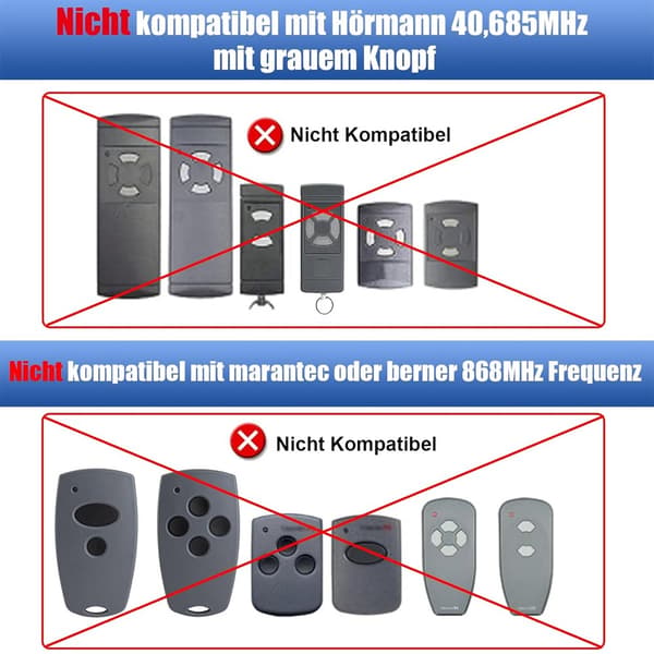 Garageportsöppnare - För Hormann-öppnare med en blå knapp, stöder en mängd olika modeller