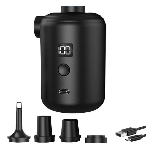 Bärbar elektrisk pump, exakt digital effektvisning, bärbar luftpump för utomhuscamping, dubbelfunktionsluftkudde