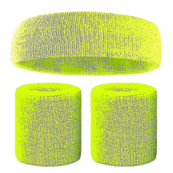 Svettbandsset Färgglada Hårband Armband Elastiskt Atletiskt Svettabsorberande Svettbandsset För