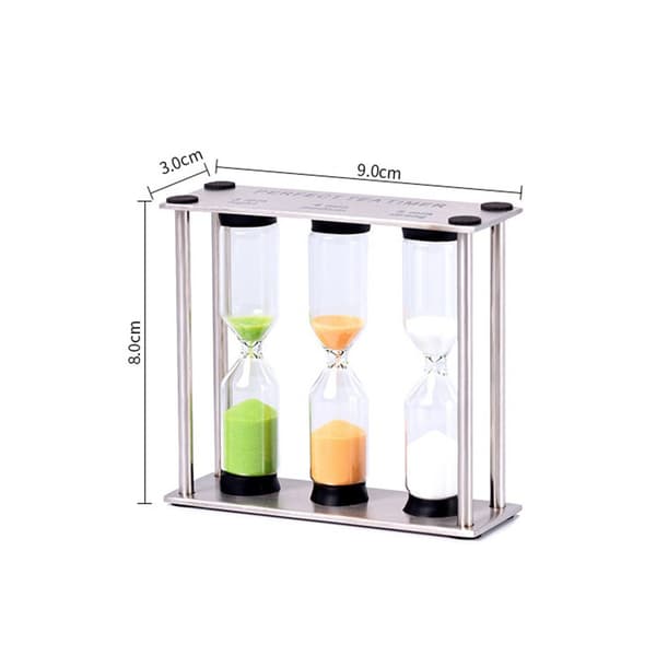 Te-bryggningstimer - 3, 4, 5 minuter - Timglasform - Perfekt tebryggning - Stilrent timglas