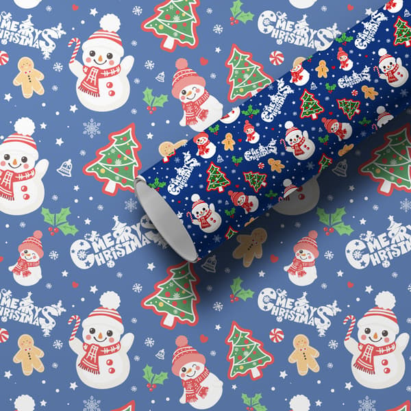 Julklappspapper, presentpapper, julaftons födelsedagspresentförpackningspapper, 50 × 70 cm, 001 1