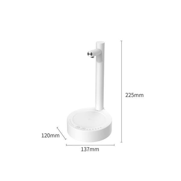 Vattenflaskpump - Smart Elektrisk Vattendispenser - 7 Nivåer - Automatisk Kvantitativ Vattendispenser för Hemmet - Camping (Vit)