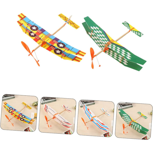 6 st Gummibandsflygplan Manuell Modell Skummodell Segelflygplan Nyhet