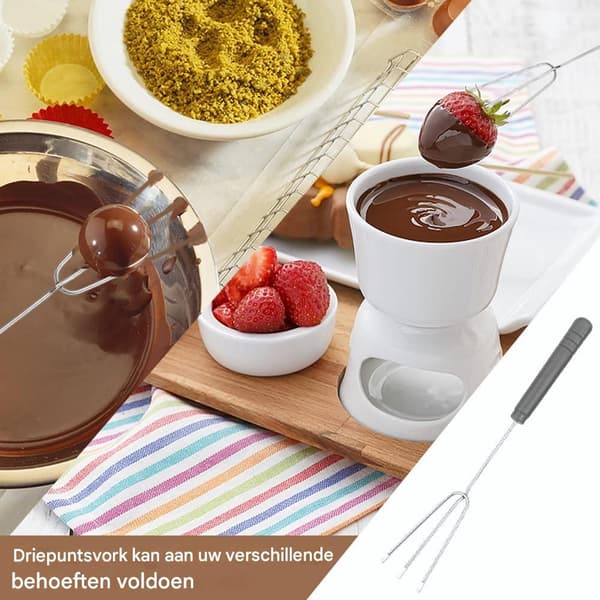 Chokladdekorations- och doppskedsset (5 delar), verktyg för matlagning, efterrätt och sockerkonst, silver.