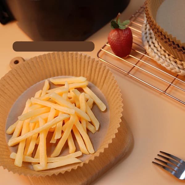 200 ark bakplåtspapper för airfryer, livsmedelsklassade bakformar, guldfärg