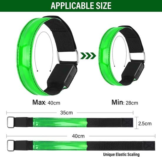 USB Uppladdningsbart LED Armband - Reflexband för Säkerhet 2-pack - Perfekt för Löpning & Utomhussporter - Flerfärgsdisplay - Justerbart