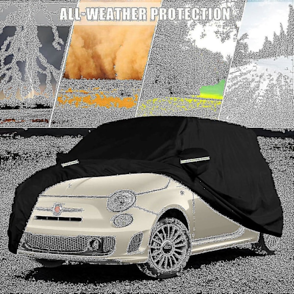Vattentätt Bilskydd 2024 Kompatibelt med Fiat 500/500c/500e/abarth 500 2007-2022, 4 lager