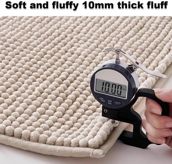 Absorberande och halkfri badrumsmatta, 60×90cm, för badrumsbruk, beige.