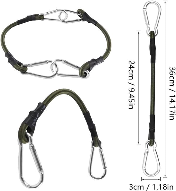 Dailygoods - Elastiskt rep 8 mm tjockt - 4 stycken - Klätterspänne - Camping - Bagage - Gummimaterial, 30 cm - Bungee Cord