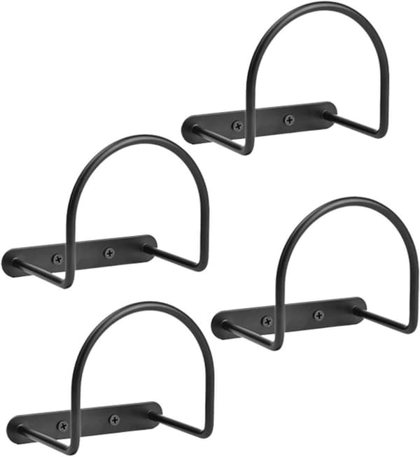 Hatthylla - Hållare för hattar - Hattdisplay - Robust metallkonstruktion - 4 krokar - Svart