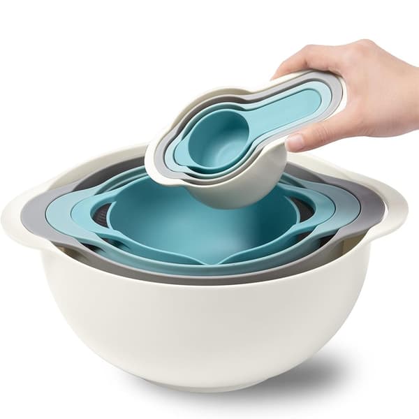 Plastskålar - Set med 8 stapelbara skålar för matlagning och camping