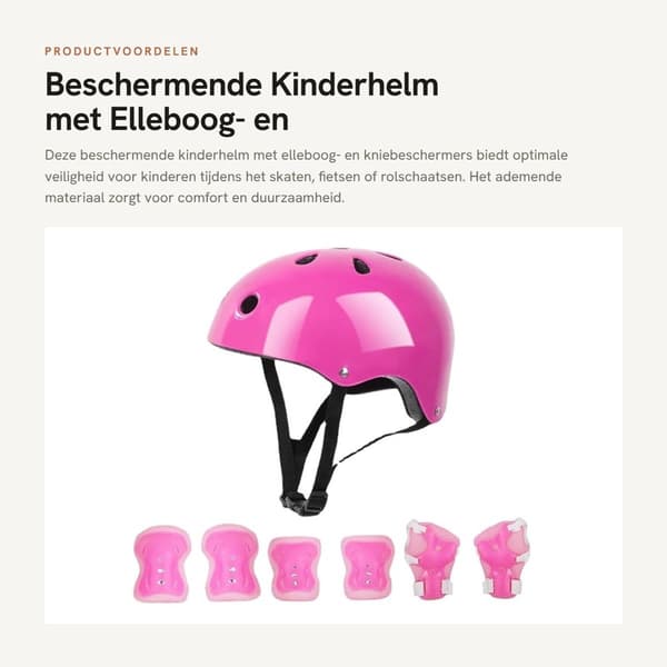 Dailygoods - Skyddande Barnhjälm - Knä-/Armbågsskyddsset - Robust Andningsbart Material - Lättvikt - Hållbar - Stötdämpande