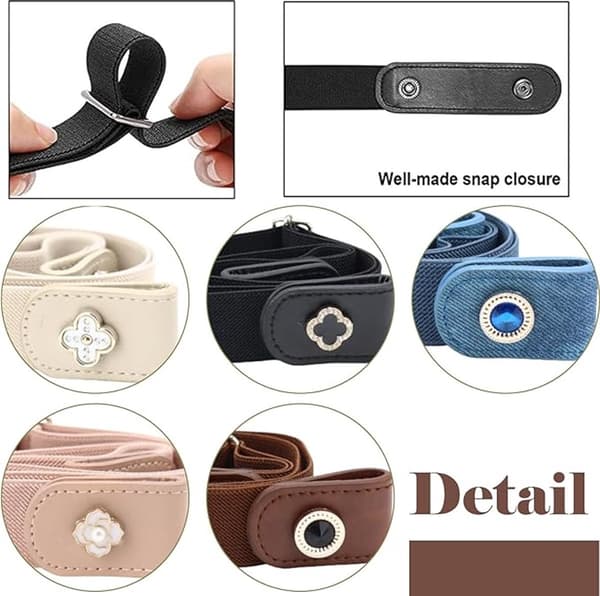 Elastiska bälten - Spännlöst bälte - 5 stycken - dambälte - Elastiskt midjebälte för kvinnor - För byxor, jeans, vardag, arbetskläder