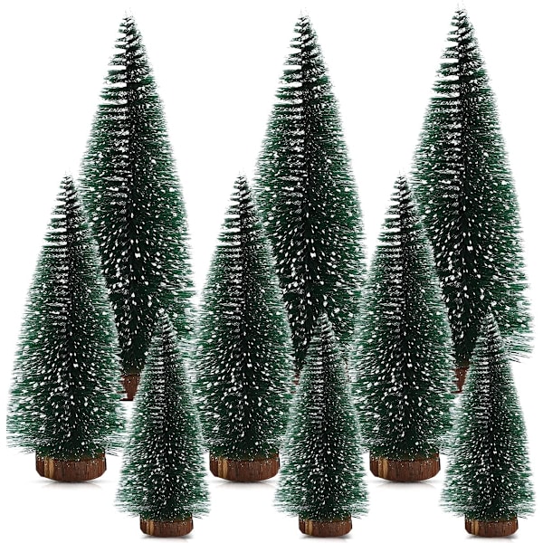 HONGECB Mini Green Christmas Tree with Wooden Base, Artificial Tabletop Tree, 3 Sizes Available