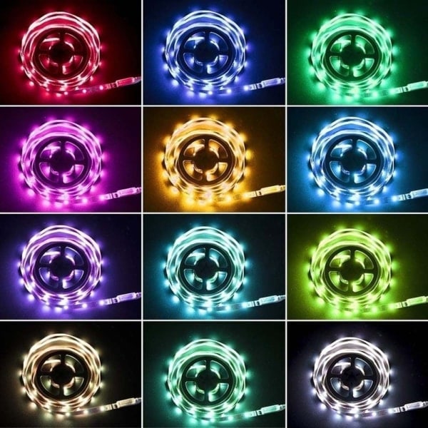 LED ljusslinga 5050RGB färg 5m, 5V färgglad ljusslinga set lämplig för TV-bakgrundsbelysning i olika scener
