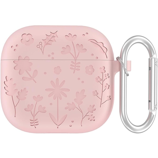 AirPods 4 (2024) Silikonetui, Mørkegrøn, Ridsefast, Fuld Beskyttelse, med Karabinhage, Høretelefon Cover ROSA