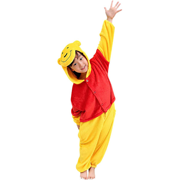 Lasten Hyppyasu, Puku, Eläin, Onesie, Yöpaita, Pyjama, Huppari, Yöasu, Cosplay, Kigurumi, Karnevaaliasu, Joulu, Halloween Nalle Höjd 100/110 cm