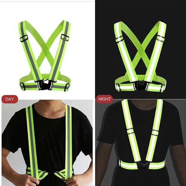 2-pak - Refleksvest til voksne og børn / Refleksvest - Sort Black one size