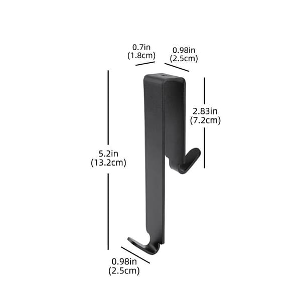 2-pack Double-Sided Frameless Hooks - Perfect for Shower Doors and Bathrooms - Easy Installation Black Black
