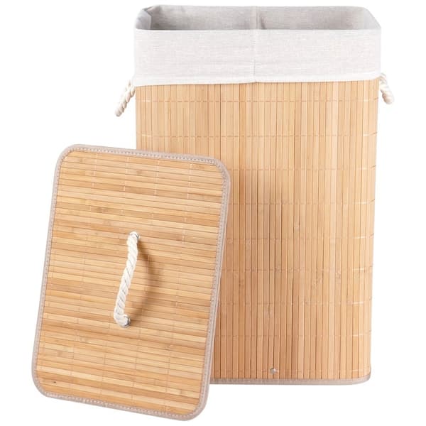 Beige vaskekurv i bambus, 70 l_MGF