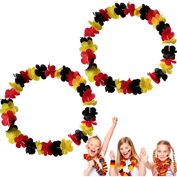 2pcs Flowers Chain Black Red Yellow German Flag Photo Props Accessories Soccer Party Decor Birthday Accessories Gifts