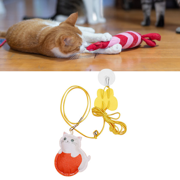 Oven kissan lelu, jossa on ulosvedettävä ja vaihdettava huopariipus, joustava köysi, interaktiivinen ovilelu kissanpennuille Kitten