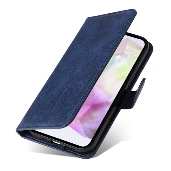 SKALO Samsung A56 5G PU-läder Plånboksfodral - Flera färger Blue Blå