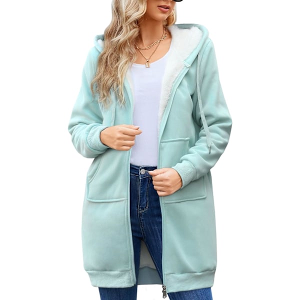 Women's Casual Fleece Hoodie, Long Sleeve Jacket with Zipper for Winter Outdoor Wear