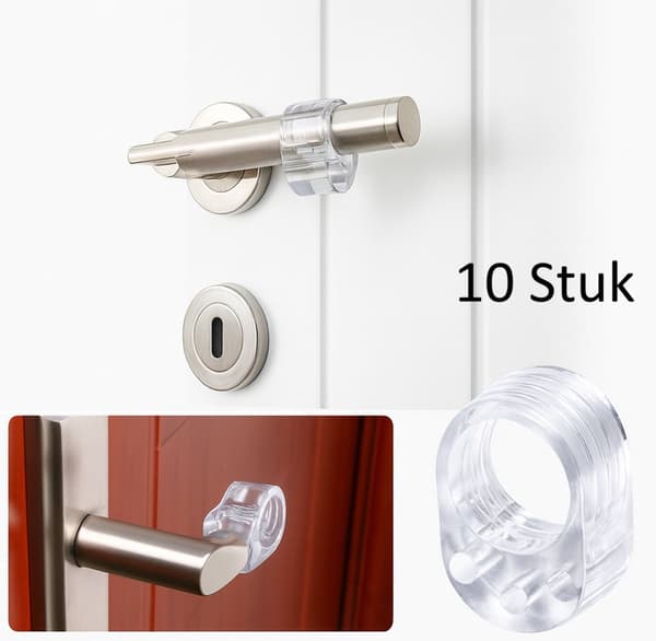 10x Dør buffer I Dørstopper I Dørbeskyttelse I Dørhåndtagsbeskyttelse I Dørhåndtags buffer I Dørhåndtags stop I Transparent