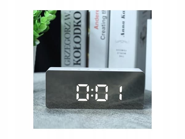 Vekkerklokke med LED & Termometer - Klocka_MGF White