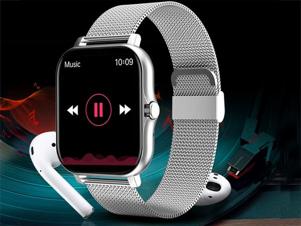 Älykello naisille miehille kumiranneke urheilu Bluetooth-puhelut harmaa_MGF Grey
