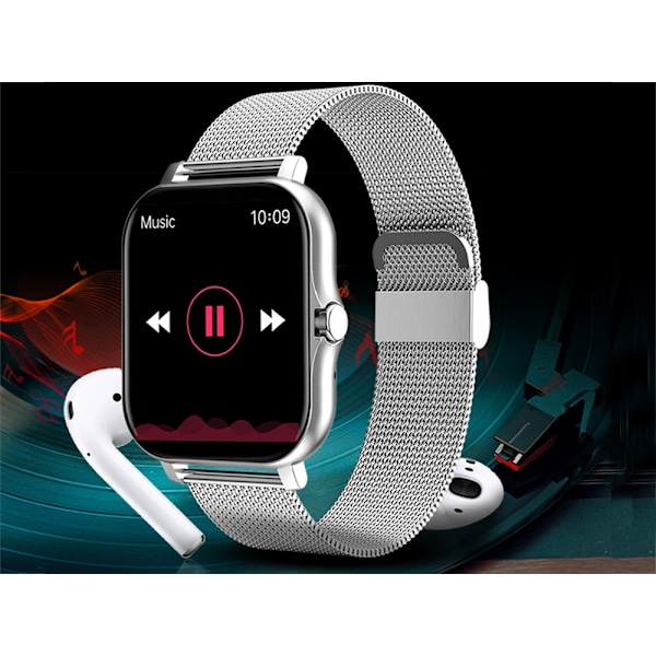 Smartklokke dame herre gummirem sport Bluetooth-samtale grå_MGF Grey