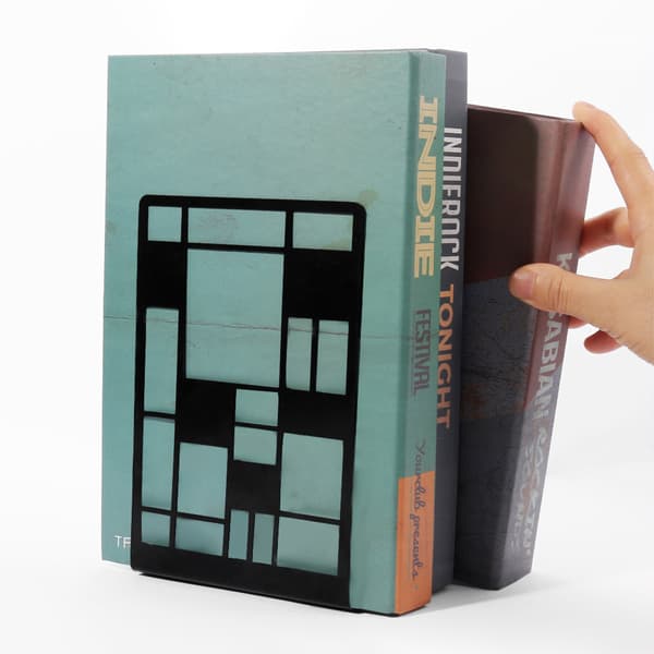 Non-slip Metal Bookends 2-pack Square
