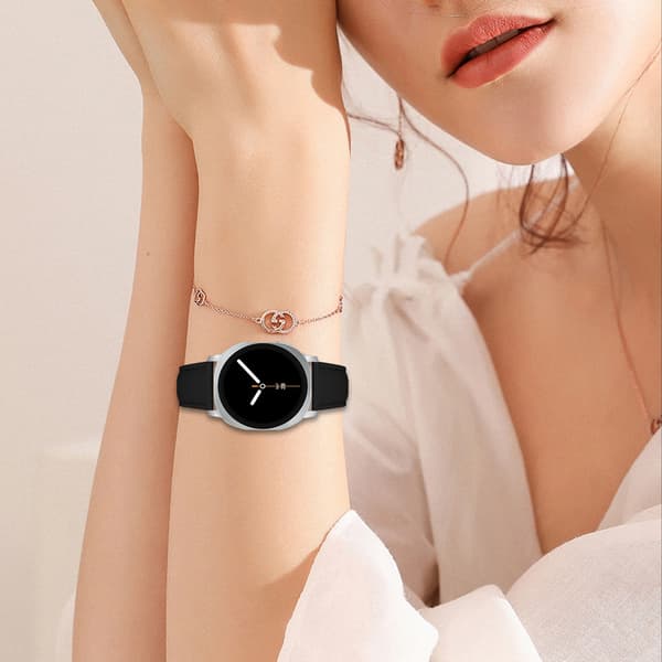 Compatible with Samsung Galaxy Watch8/Classic First Layer Cowhide Leather Strap with Crocodile Pattern for Smartwatch Black Black