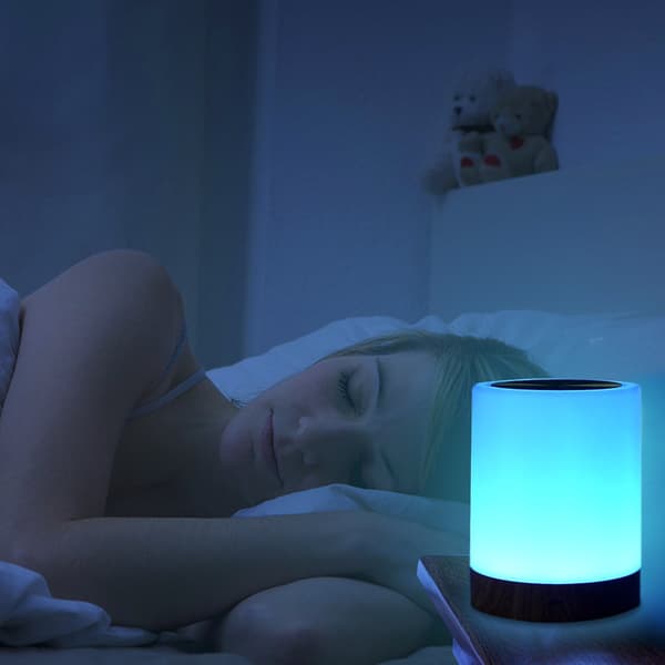Touch bordlampe, dæmpbar sengelampe med varmt hvidt lys_MGF