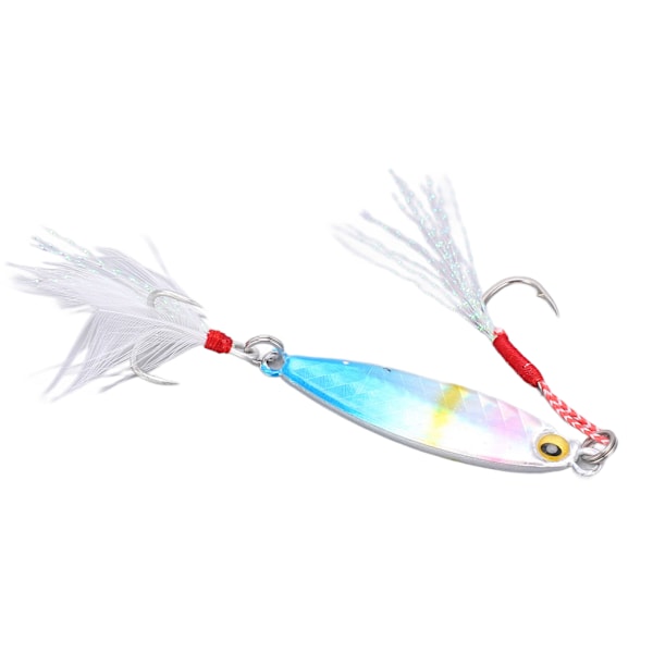 10g Jig Fiske Lure Set - 5st Metalljiggar med Fjäderkrokar för Basfiske