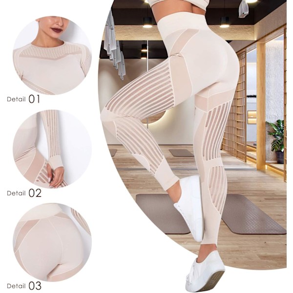 Yoga Bukser Gym Kort Top Sæt Til Kvinder Høj Talje Sømløse Leggings Yoga Tights Leggings Træning Sports Top Løbe Gym Bukser Med Elastisk Talje