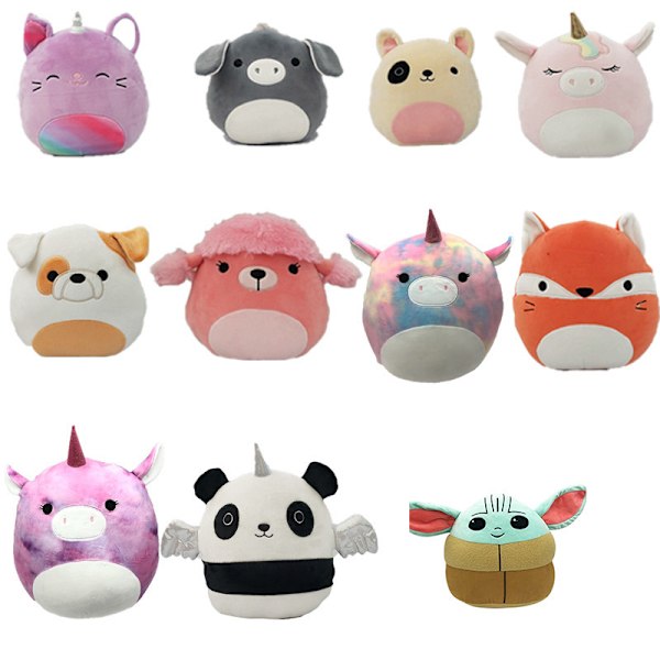 20 cm Squishmallow Pehmolelu ROSA KOIRA VAALEANPUNAINEN KOIRA owl