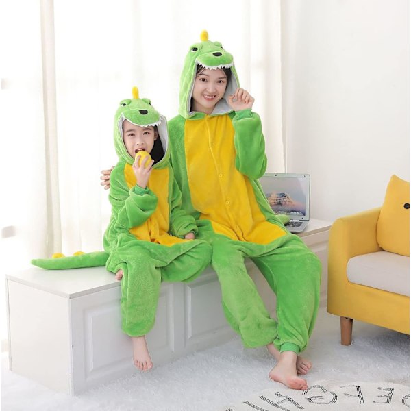 Lasten unisex-hyppyasu, 2023 eläinpuku onesie yöpaita pyjama huppuinen yöasu cosplay kigurumi yöasu joulu halloween Dinosaurie 130