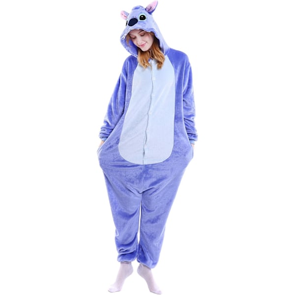 Aikuisten Unisex-Hyppyasu Eläinpuku Puku Potkupuku Yöpaita Pyjama Huppari Yöasu Cosplay Piirretty Kigurumi Karnevaali Joulu Halloween Stickning L