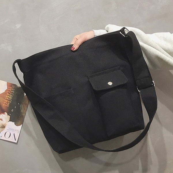 Damväska Kvinnor Tote Canvas Handväskor Axelväskor - Hög kvalitet - Perfekt white_MGF white