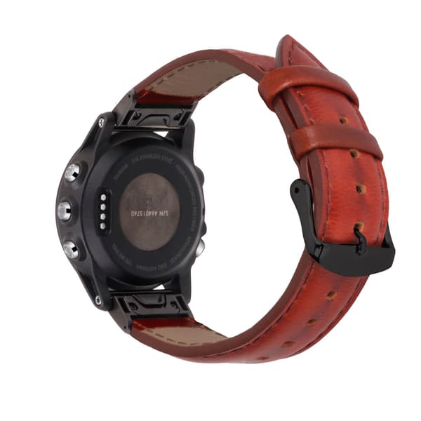 Ægte læderurrem til Garmin Fenix 7S/6S/5S - Quick Release Brun 20 mm Brown 20 mm