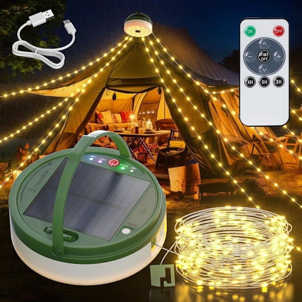 10m Outdoor LED String Light, Rollable, Weatherproof, USB Rechargeable, for Tent, Balcony, Garden, Kids Room, Home Decor