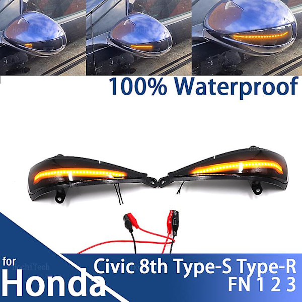 Dynamic Turn Signal Blinker Side Mirror Indicator car light Lamp For Honda Civic MK8 8th Hatchback 3 Door 5 Door Type-S Type-R 05-12