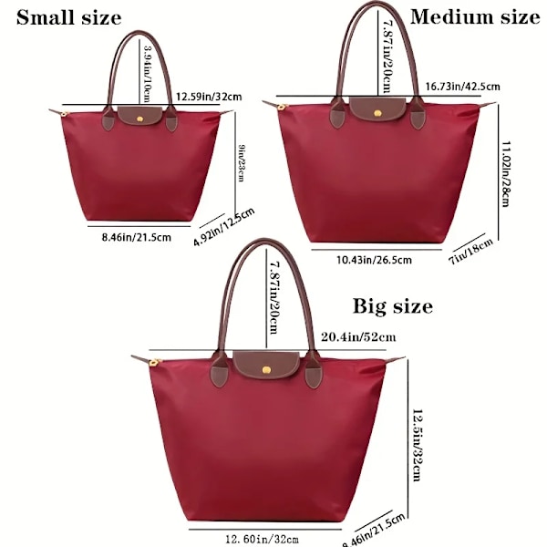 Vanntett Nylon Dumpling Håndveske Vesker Kvinner Tote Bag Damer Stor Kapasitet Håndveske for Reise Sammenleggbar Casual Skulderveske Oransje Oransje Orange l