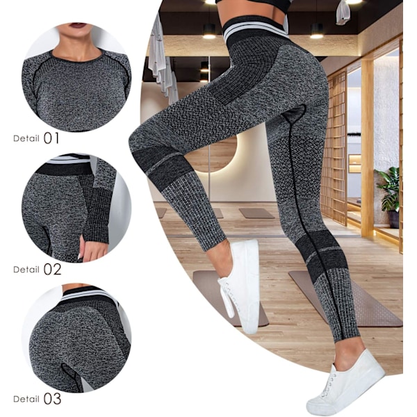 Yoga-bukser Gym Kort Toppsett For Kvinner Høy Midje Sømløse Leggings Yoga Tights Leggings Trening Sports Topp Løping Gym Bukser Med Elastisk Livbånd