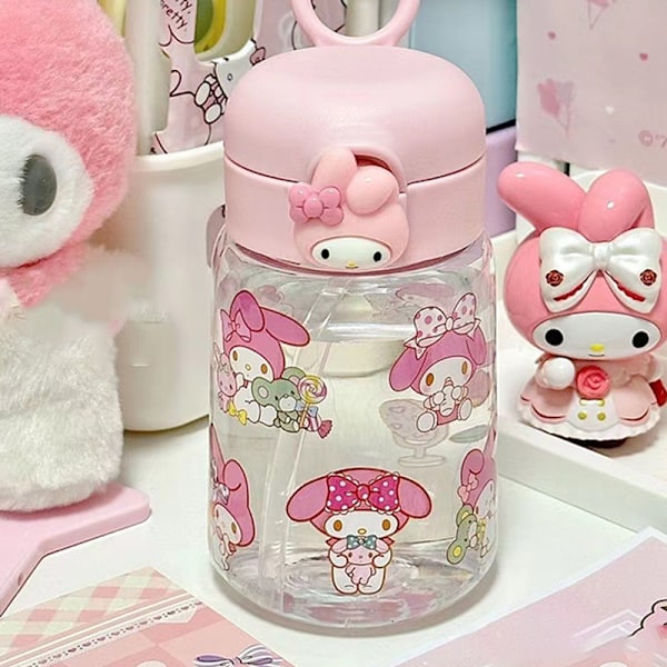Cinnamoroll Sanrio Vandflaske Anime Kuromi Melody Plastbil White