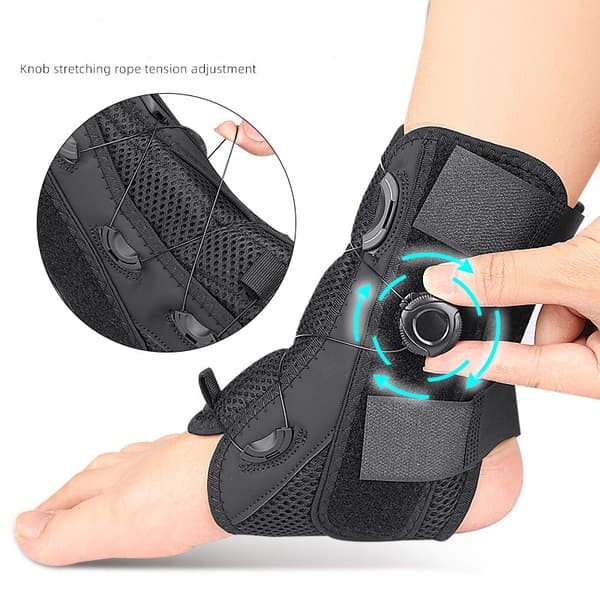 Adjustable Ankle Support with Rotary Knob - Compression Support with Aluminum Plate and Steel Wire S S