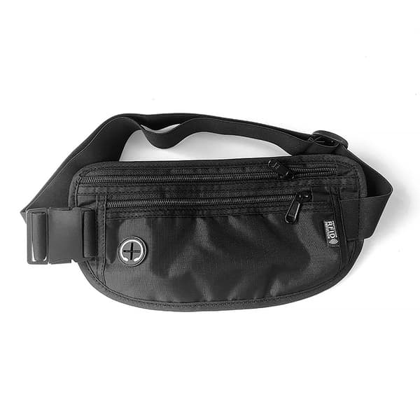 Vyölaukku RFID-estolla - Estä varkaudet, musta Black